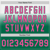 Custom White Pink-Kelly Green Authentic Fade Fashion Baseball Jersey