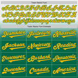 Custom White Gold-Kelly Green Authentic Fade Fashion Baseball Jersey
