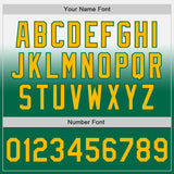 Custom White Gold-Kelly Green Authentic Fade Fashion Baseball Jersey