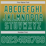 Custom Old Gold Kelly Green-White Authentic Fade Fashion Baseball Jersey