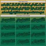 Custom Old Gold Kelly Green-Black Authentic Fade Fashion Baseball Jersey