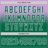 Custom Light Purple Kelly Green-White Authentic Fade Fashion Baseball Jersey