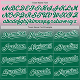 Custom Light Pink Kelly Green-White Authentic Fade Fashion Baseball Jersey