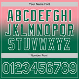 Custom Medium Pink Kelly Green-White Authentic Fade Fashion Baseball Jersey