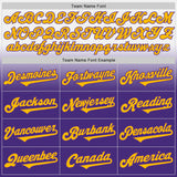 Custom White Gold-Purple Authentic Fade Fashion Baseball Jersey