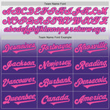 Custom White Pink-Purple Authentic Fade Fashion Baseball Jersey