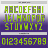 Custom White Neon Green-Purple Authentic Fade Fashion Baseball Jersey