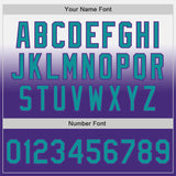 Custom White Teal-Purple Authentic Fade Fashion Baseball Jersey