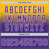 Custom Gold Purple-White Authentic Fade Fashion Baseball Jersey
