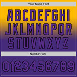 Custom Gold Purple-Black Authentic Fade Fashion Baseball Jersey