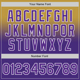 Custom Old Gold Purple-White Authentic Fade Fashion Baseball Jersey
