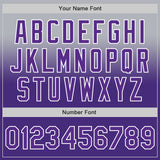 Custom Gray Purple-White Authentic Fade Fashion Baseball Jersey