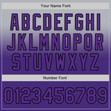 Custom Gray Purple-Black Authentic Fade Fashion Baseball Jersey