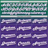 Custom Kelly Green White-Purple Authentic Fade Fashion Baseball Jersey