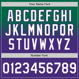 Custom Kelly Green White-Purple Authentic Fade Fashion Baseball Jersey