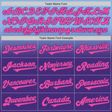 Custom Light Blue Pink-Purple Authentic Fade Fashion Baseball Jersey