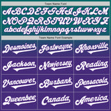Custom Teal White-Purple Authentic Fade Fashion Baseball Jersey