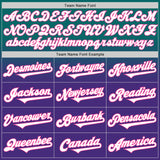Custom Teal White Purple-Pink Authentic Fade Fashion Baseball Jersey