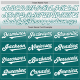 Custom White Teal Authentic Fade Fashion Baseball Jersey