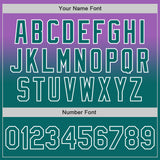 Custom Medium Purple Teal-White Authentic Fade Fashion Baseball Jersey