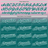 Custom Light Pink Teal-White Authentic Fade Fashion Baseball Jersey