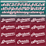 Custom Teal White-Crimson Authentic Fade Fashion Baseball Jersey