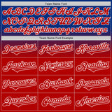 Custom Royal Red-White Authentic Fade Fashion Baseball Jersey