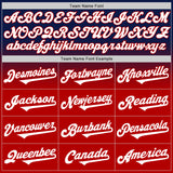 Custom Navy White-Red Authentic Fade Fashion Baseball Jersey