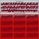 Custom Gray Red-Navy Authentic Fade Fashion Baseball Jersey