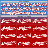 Custom Electric Blue White-Red Authentic Fade Fashion Baseball Jersey