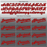 Custom White Red-Steel Gray Authentic Fade Fashion Baseball Jersey