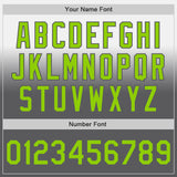 Custom White Neon Green-Steel Gray Authentic Fade Fashion Baseball Jersey