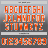 Custom Gray Orange Steel Gray-White Authentic Fade Fashion Baseball Jersey