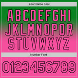 Custom Grass Green Pink-Black Authentic Fade Fashion Baseball Jersey