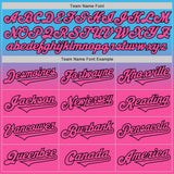 Custom Sky Blue Pink-Black Authentic Fade Fashion Baseball Jersey