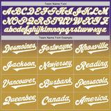 Custom Purple White-Old Gold Authentic Fade Fashion Baseball Jersey