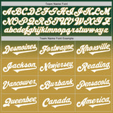 Custom Green White-Old Gold Authentic Fade Fashion Baseball Jersey