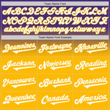 Custom Purple White-Gold Authentic Fade Fashion Baseball Jersey