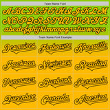 Custom Neon Green Gold-Black Authentic Fade Fashion Baseball Jersey