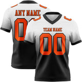 Custom White Orange-Black Mesh Authentic Fade Fashion Football Jersey