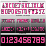 Custom White Pink-Black Mesh Authentic Fade Fashion Football Jersey