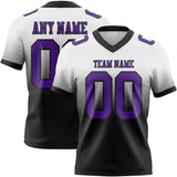 Custom White Purple-Black Mesh Authentic Fade Fashion Football Jersey