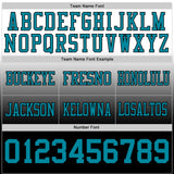 Custom White Teal-Black Mesh Authentic Fade Fashion Football Jersey