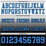Custom White Powder Blue-Black Mesh Authentic Fade Fashion Football Jersey