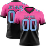 Custom Pink Light Blue-Black Mesh Authentic Fade Fashion Football Jersey