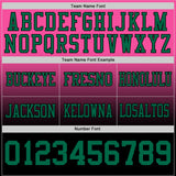 Custom Pink Kelly Green-Black Mesh Authentic Fade Fashion Football Jersey