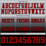 Custom Gray Red-Black Mesh Authentic Fade Fashion Football Jersey