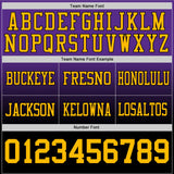 Custom Purple Gold-Black Mesh Authentic Fade Fashion Football Jersey