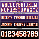 Custom Purple White Black-Orange Mesh Authentic Fade Fashion Football Jersey
