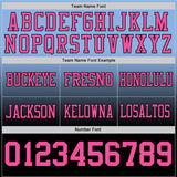 Custom Light Blue Pink-Black Mesh Authentic Fade Fashion Football Jersey